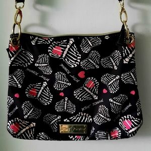 Betsey Johnson Crossbody ShoulderPurse Bag with Skull Hearts